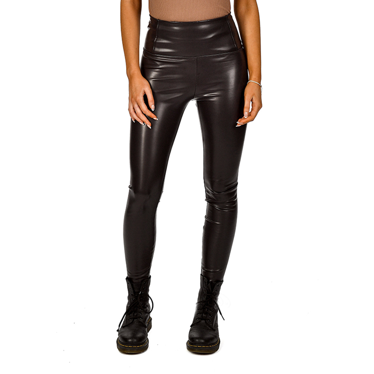 DELILAH VEGAN LEATHER LEGGING - DARK BROWN (ONLINE ONLY)