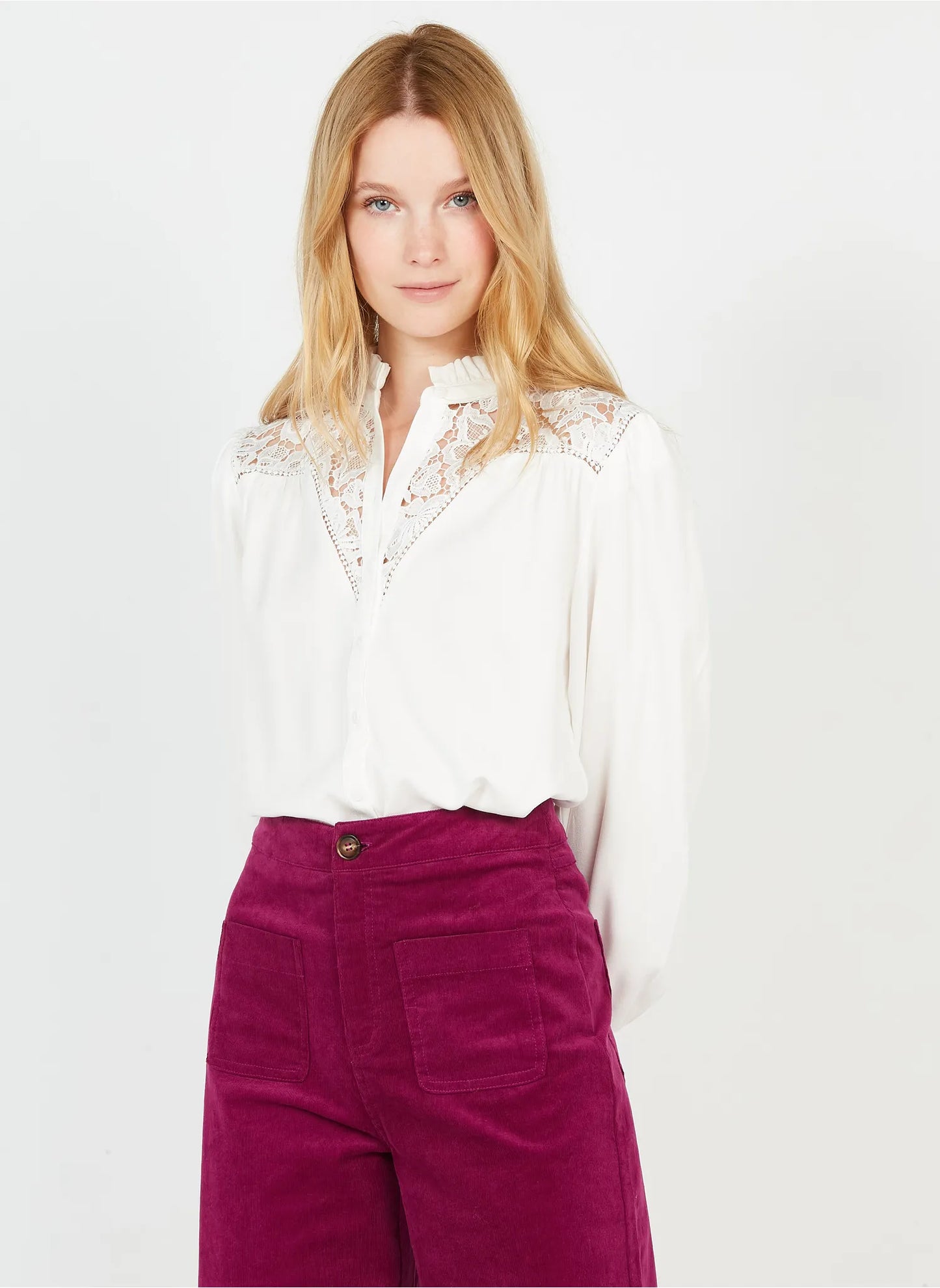 LOLA BLOUSE - BLANC CASSE