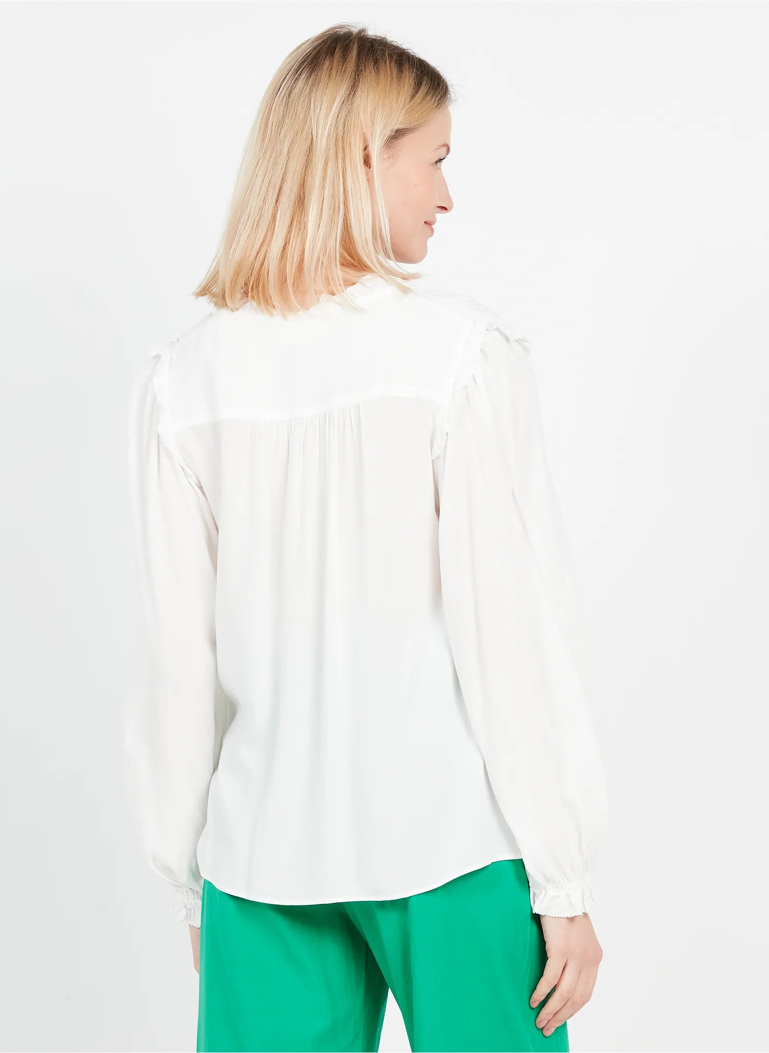 LETICIA BLOUSE - BLANC CASSE