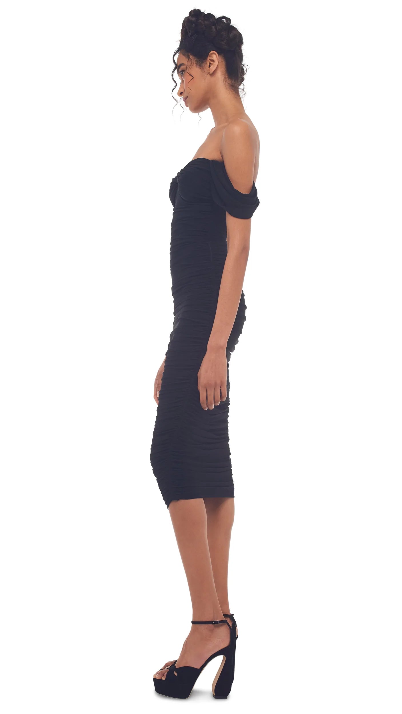 WALTER DRESS WING SLEEVE - BLACK