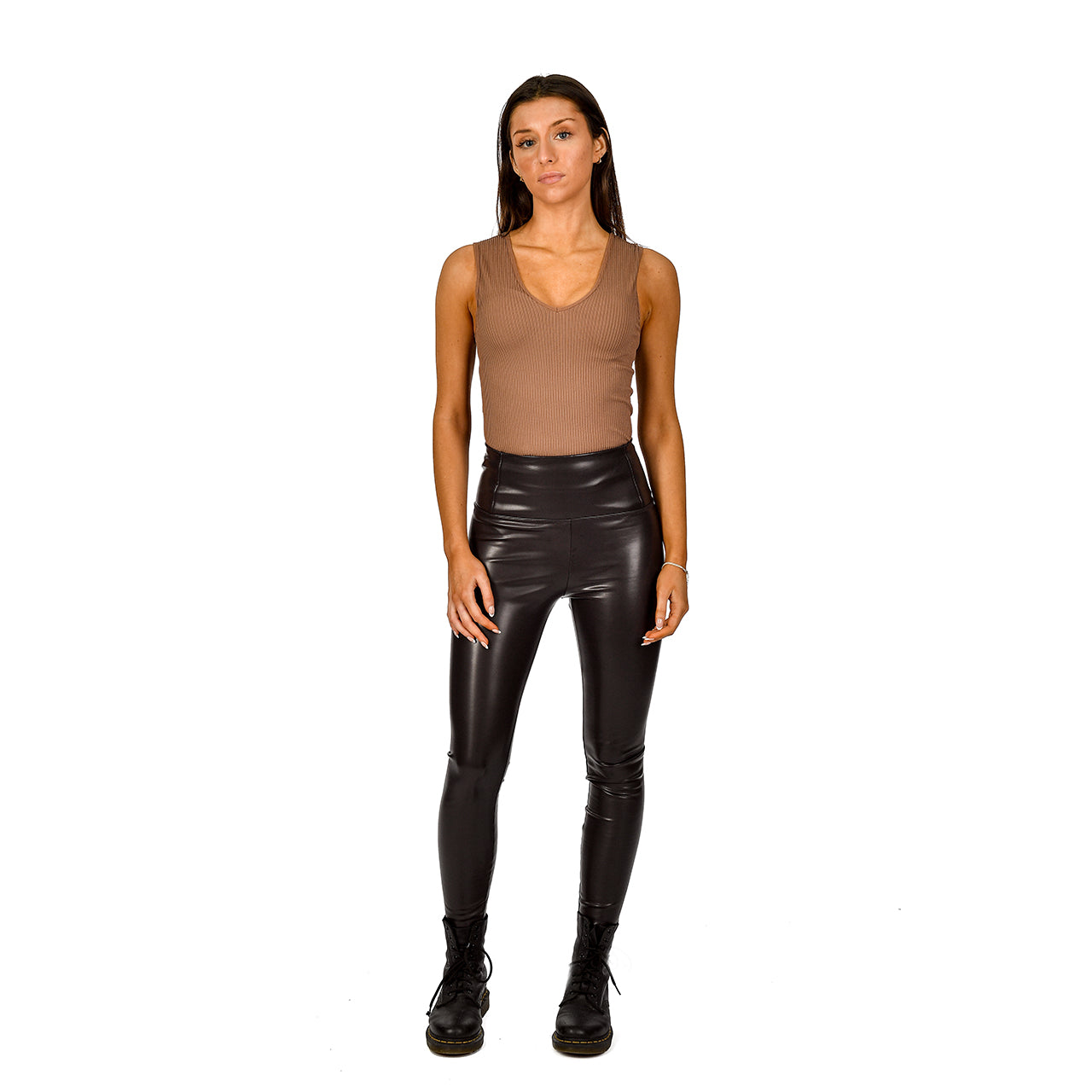 DELILAH VEGAN LEATHER LEGGING - DARK BROWN (ONLINE ONLY)