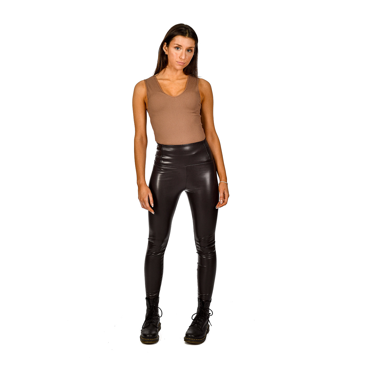 DELILAH VEGAN LEATHER LEGGING - DARK BROWN (ONLINE ONLY)