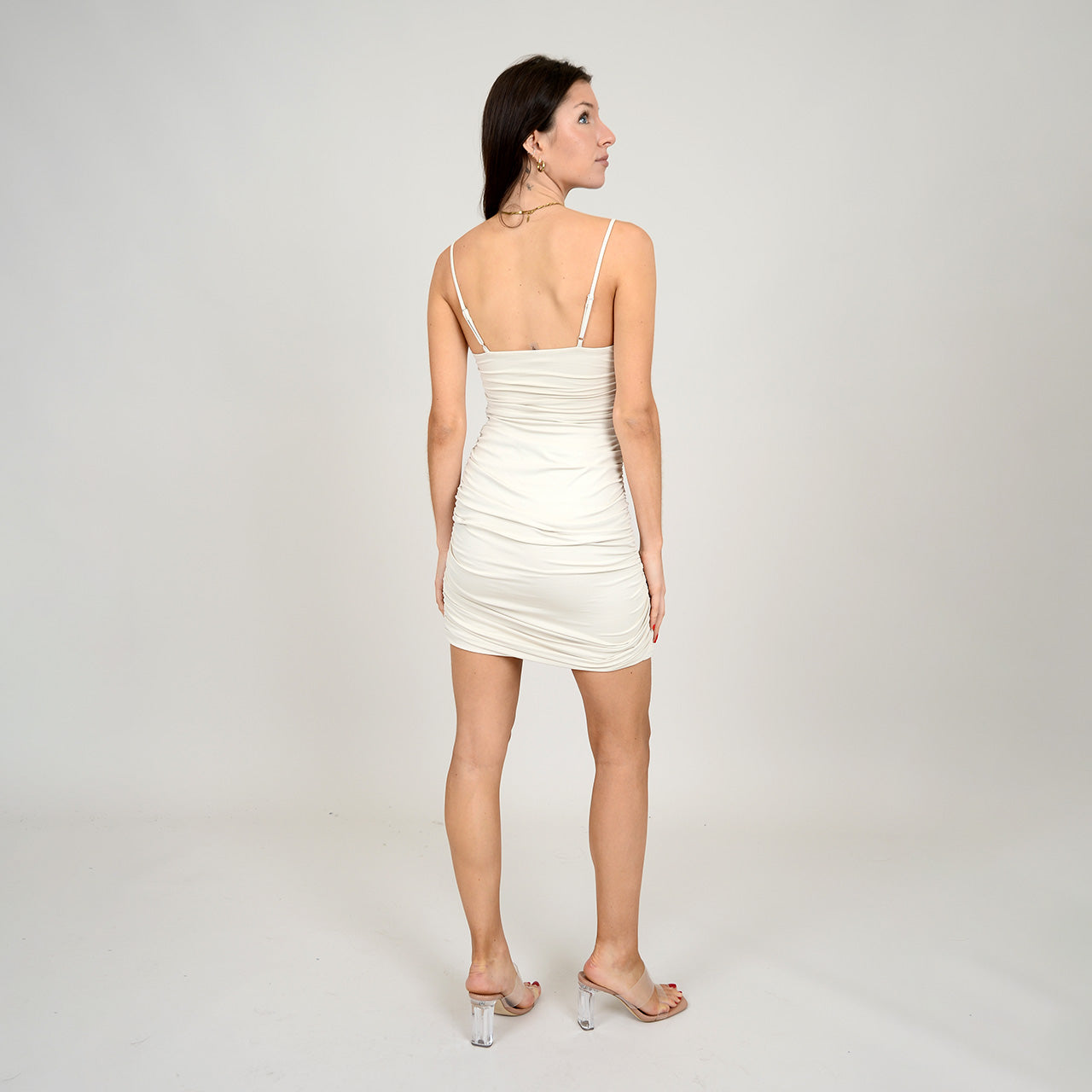 RIYAN RUCHED DRESS - CHAMPAGNE