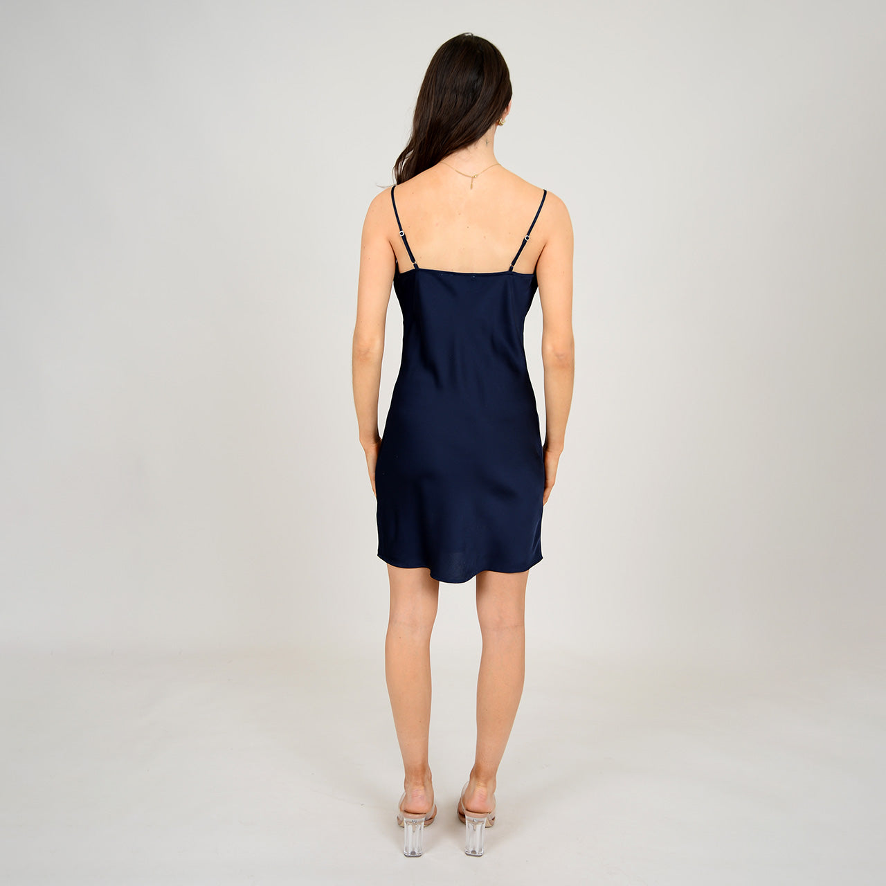 LAYLA COWL NECK DRESS - NAVY