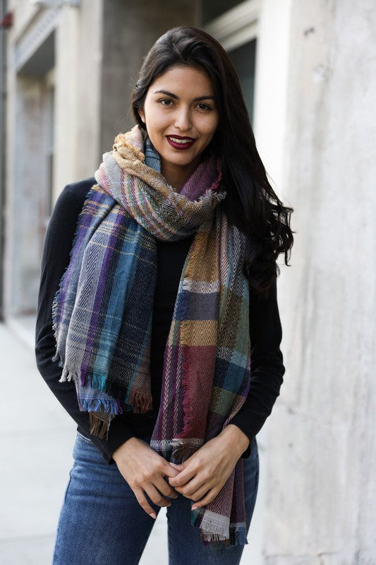 MULTI PLAID SCARF - VARIOUS COLOURS