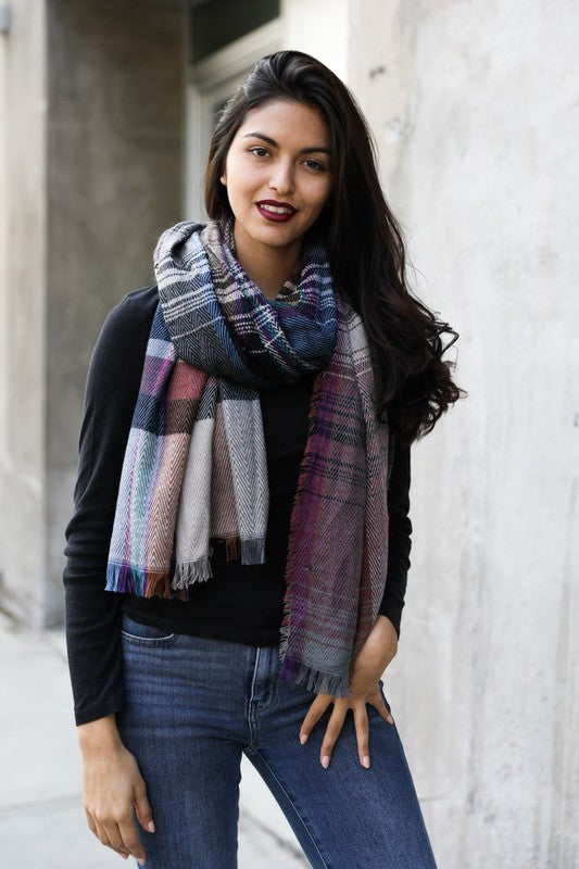 MULTI PLAID SCARF - VARIOUS COLOURS