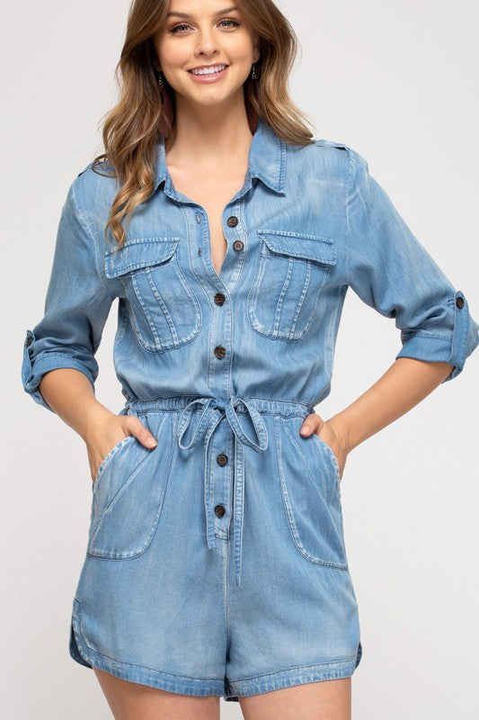 LISA ROMPER - LIGHT BLUE