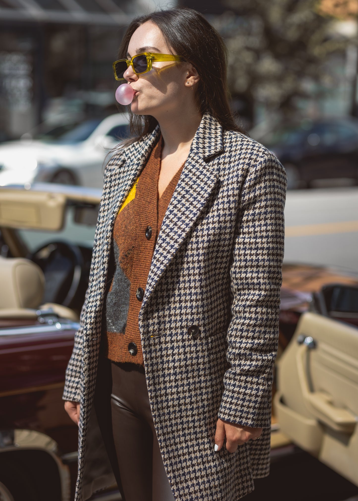 JAMIE HOUNDSTOOTH WOVEN COAT