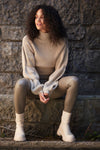 DELILAH VEGAN LEATHER LEGGING - TAUPE (ONLINE ONLY)
