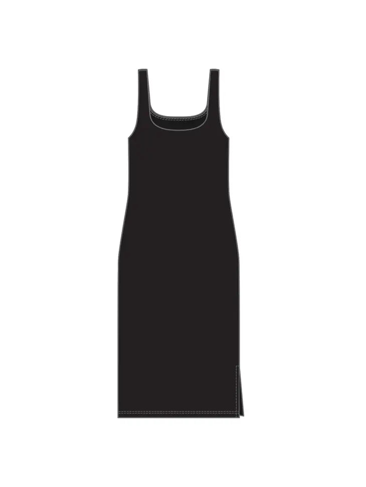 DIMITRA SLEEVELESS TANK DRESS - BLACK