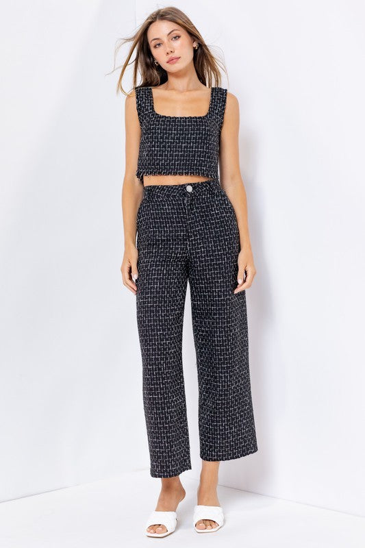 TWEED TOP/PANT SET