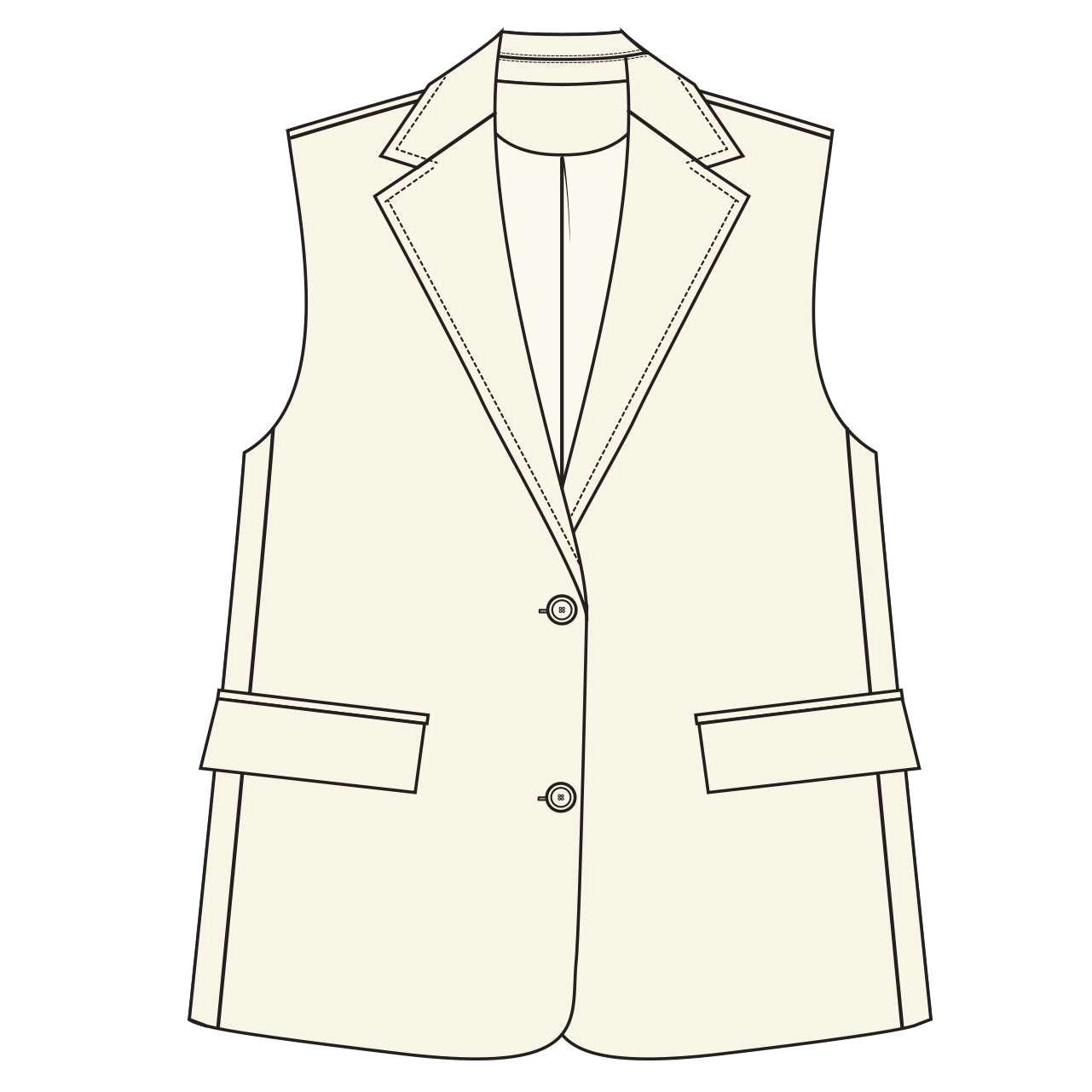 FREEPORT BLAZER VEST - CREAM