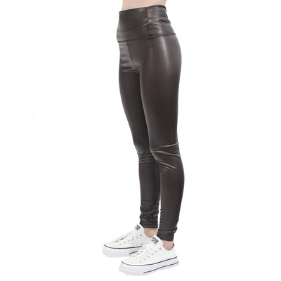 DELILAH VEGAN LEATHER LEGGING - OLIVE