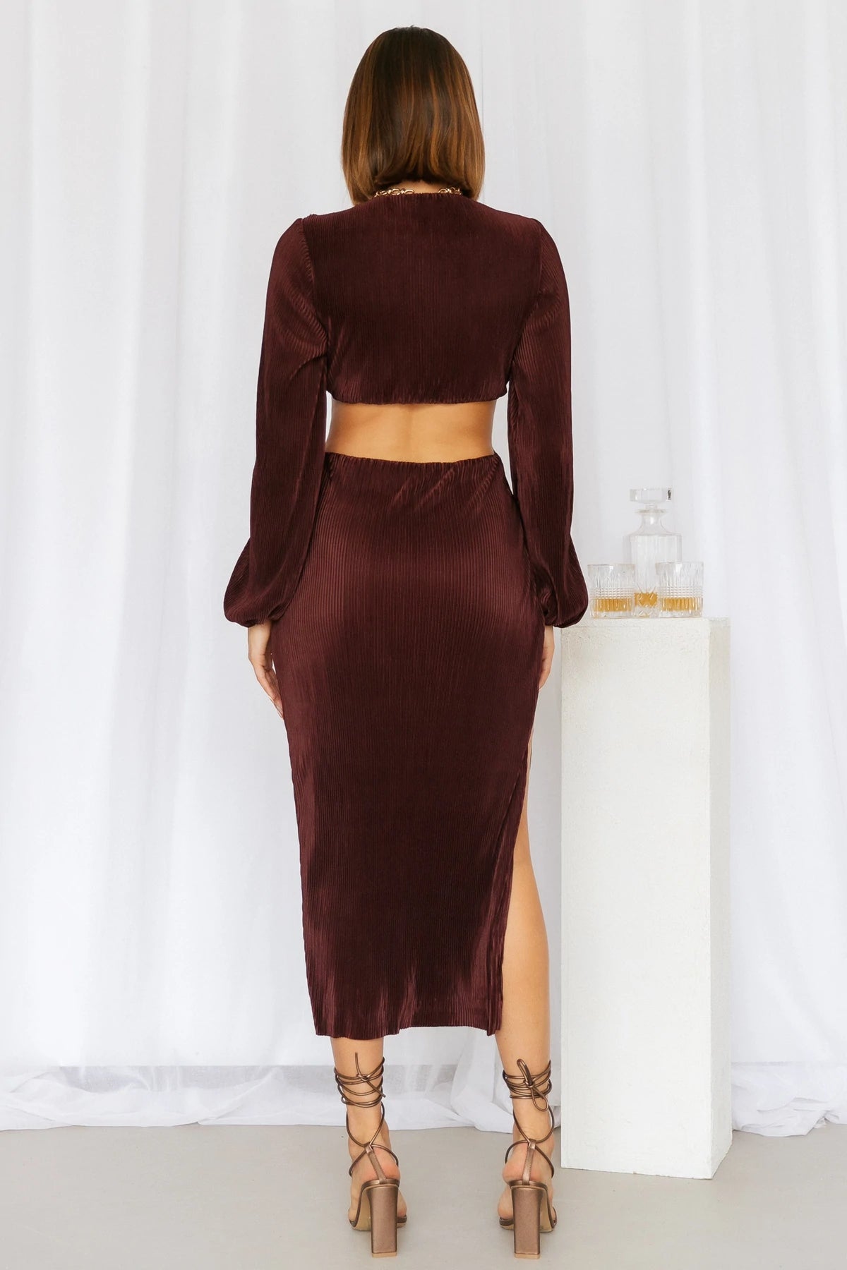 FREJA MIDI DRESS - CHOCOLATE