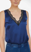 AIDA LACE TANK - NAVY