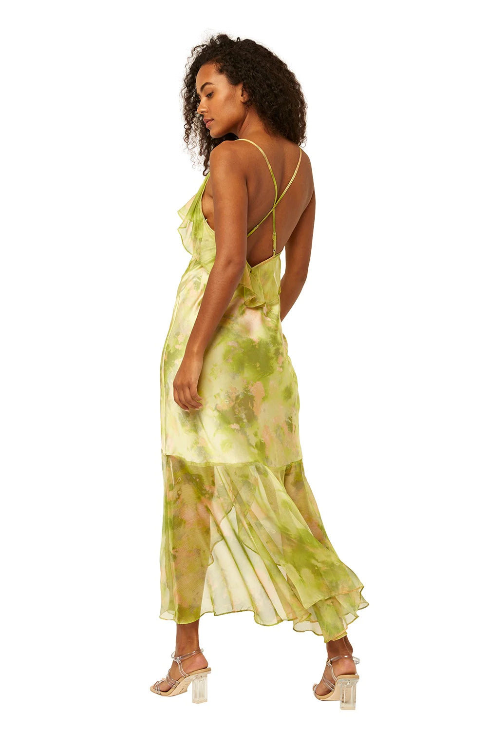 AINA DRESS - CHARTREUSE ABSTRACT