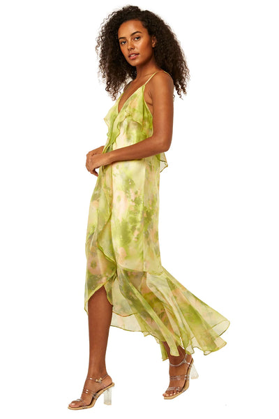 AINA DRESS - CHARTREUSE ABSTRACT