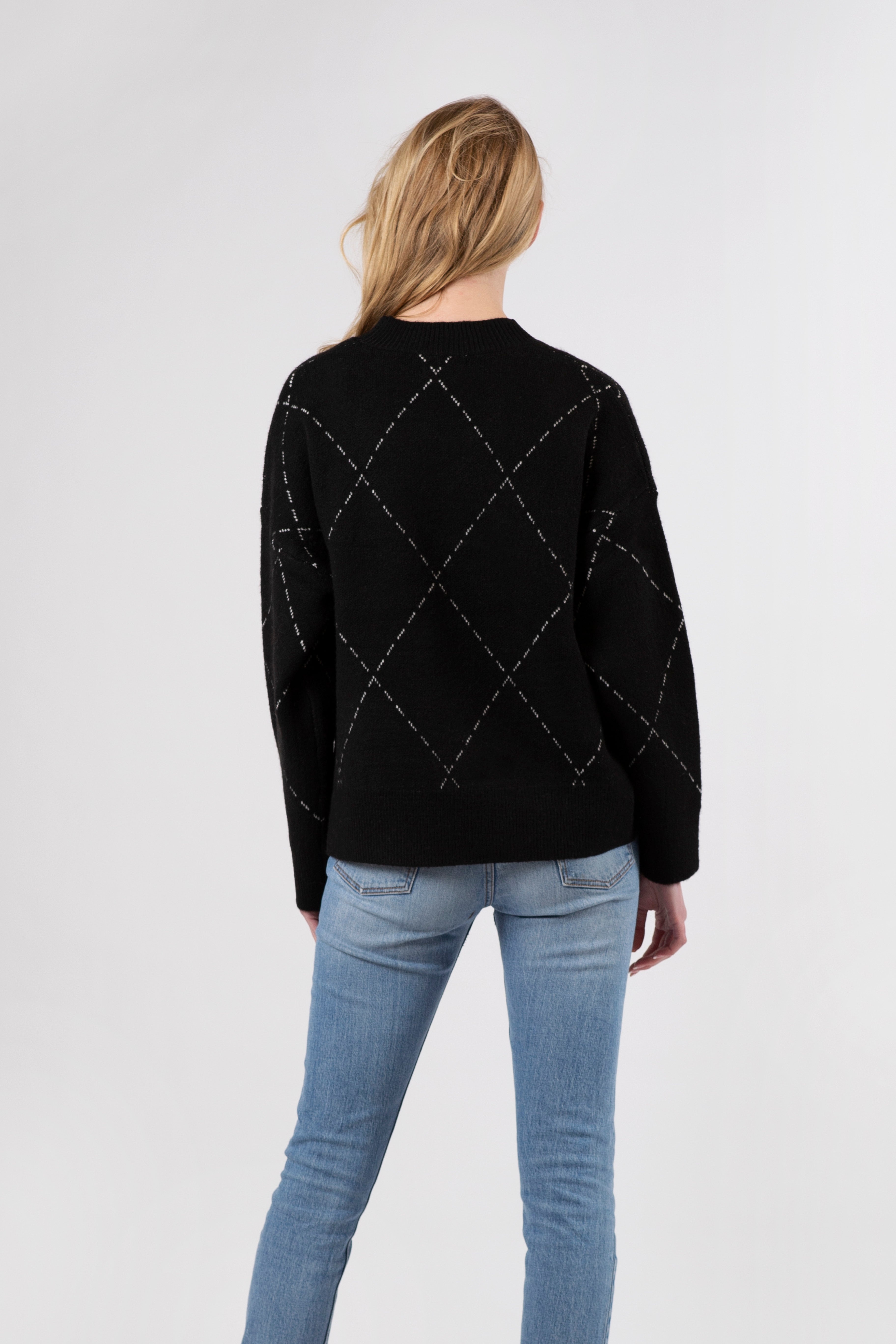 CHANCE SWEATER - BLACK/WHITE DIAMOND - ONLINE ONLY