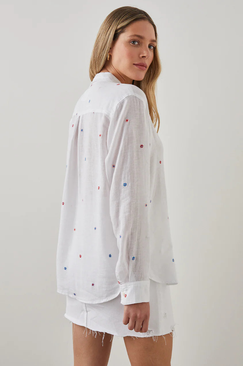 CHARLI SHIRT - MULTI DAISY EMBROIDERY