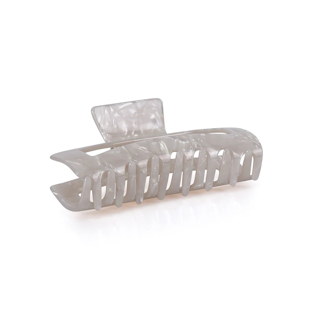 LARGE CELLULOSE RECTANGLE JAW CLIP - WHITE