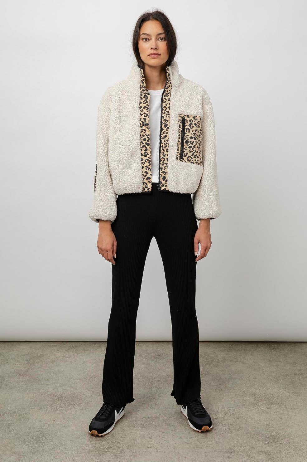 DEAN JACKET - IVORY LEOPARD MIX