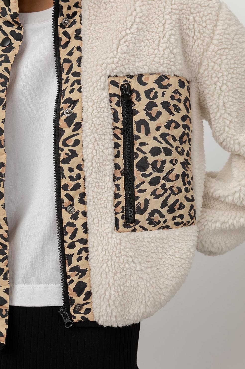 DEAN JACKET - IVORY LEOPARD MIX