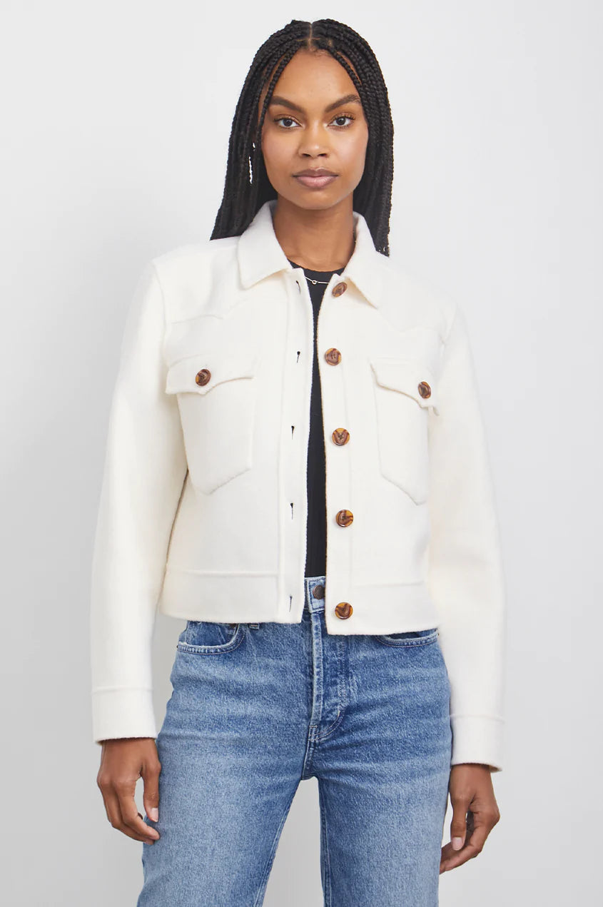 Only white denim jacket top