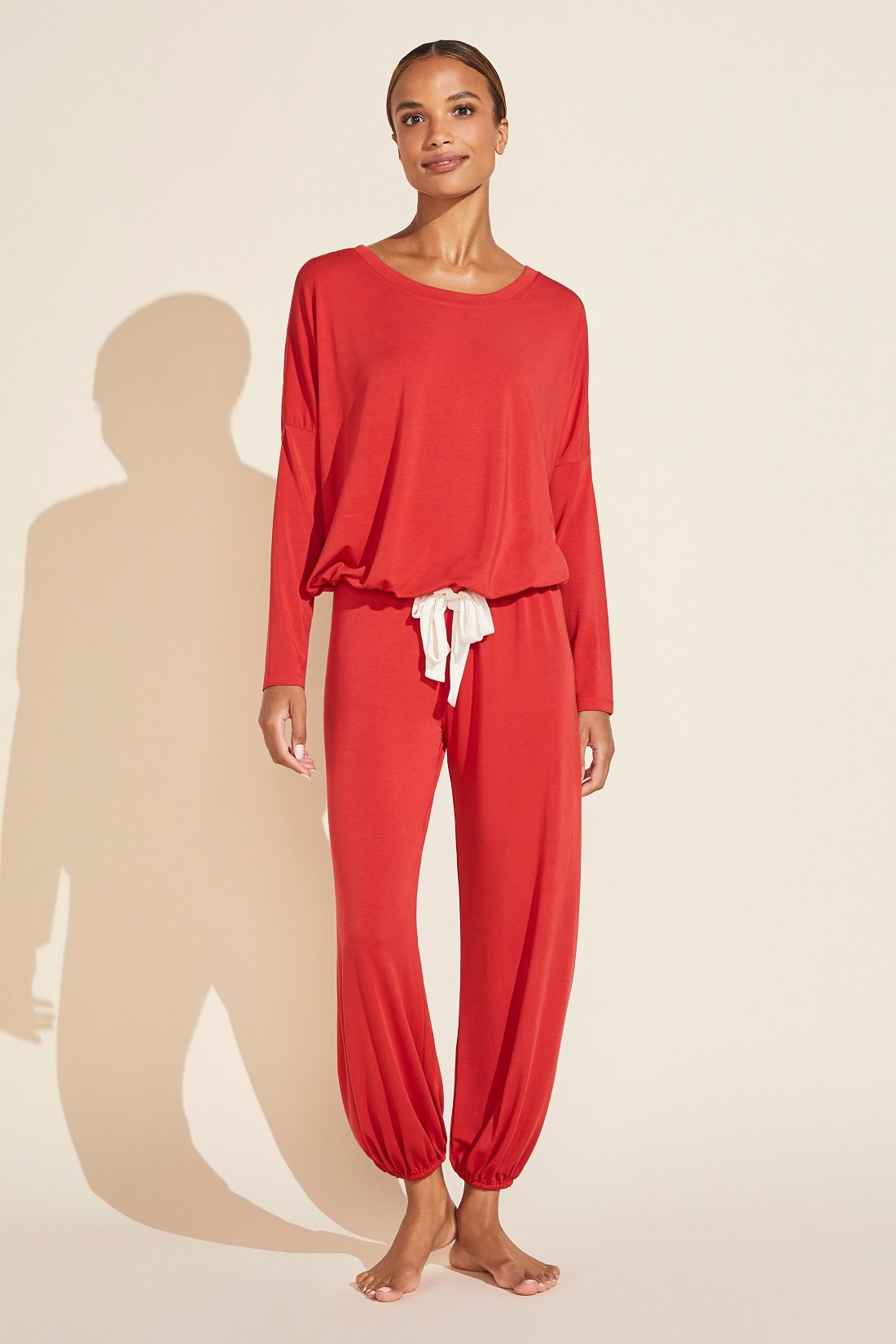 GISELE SLOUCHY PJ SET - HAUTE RED/BONE