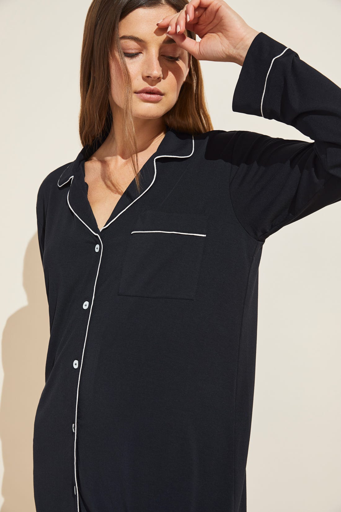 GISELE SLEEPSHIRT - BLACK/SORBET PINK