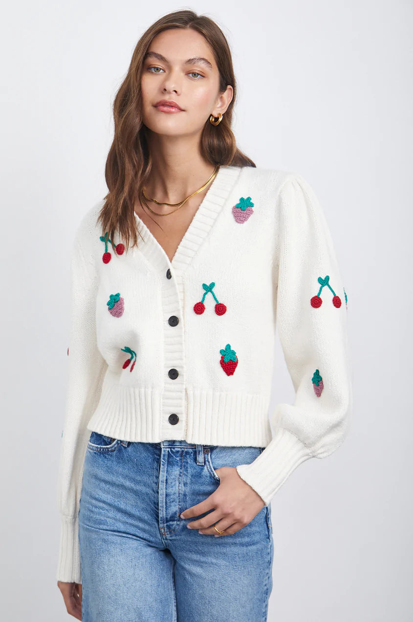 ESTHER CARDIGAN - IVORY FRUITS