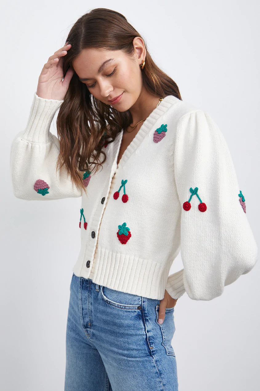 ESTHER CARDIGAN - IVORY FRUITS