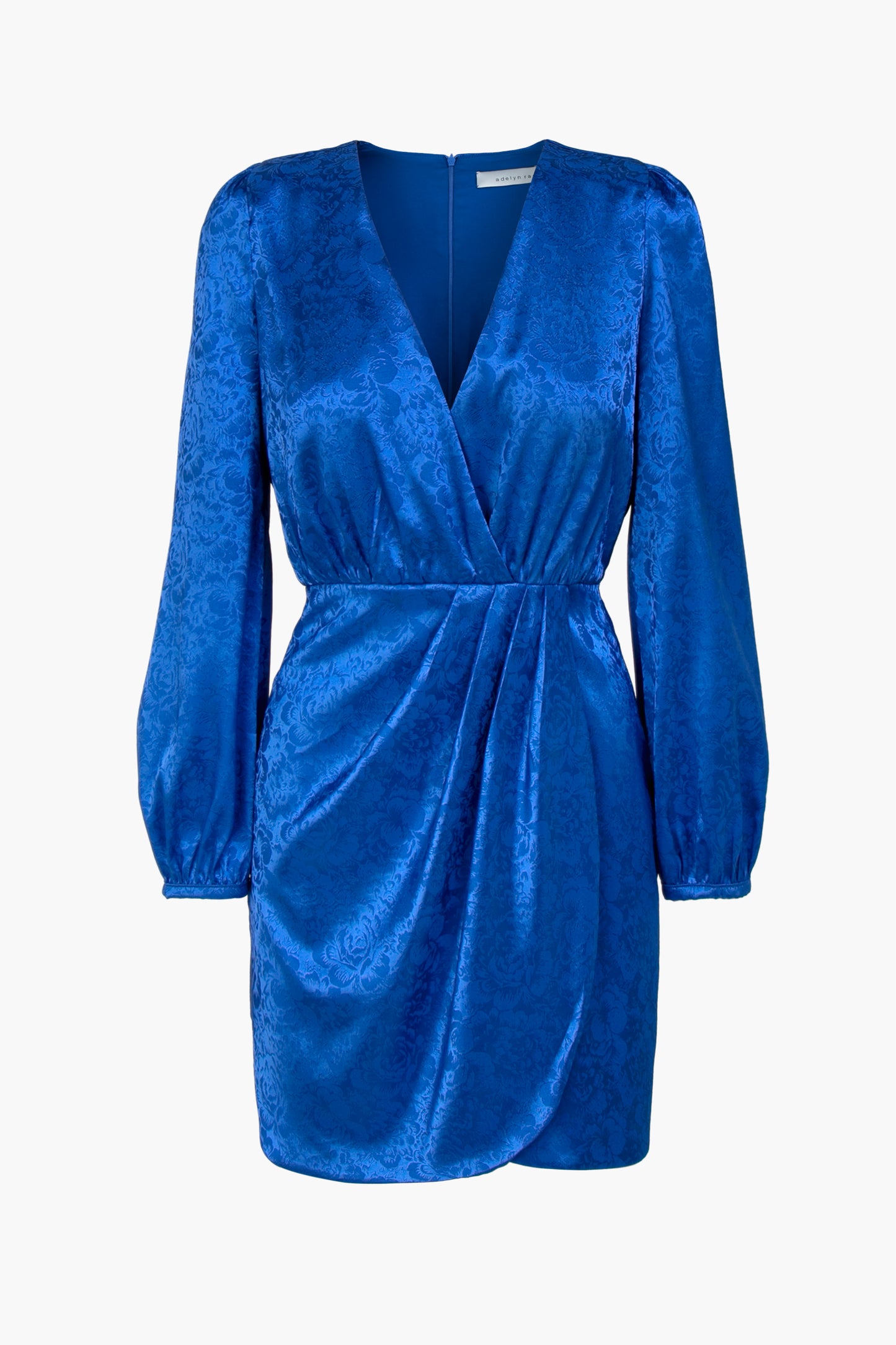 LINDSEY JACQUARD WRAP DRESS - COBALT BLUE