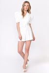 WENDI PUFF SLEEVE CREPE ROMPER