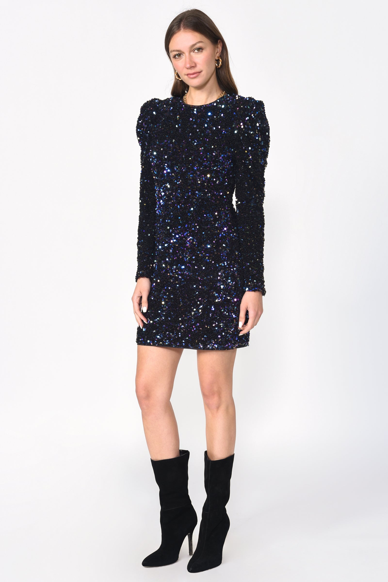 GALE SEQUINS DRESS - MIDNIGHT BLUE