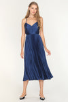 CALIX PLEATED MIDI DRESS - MIDNIGHT (ONLINE ONLY )