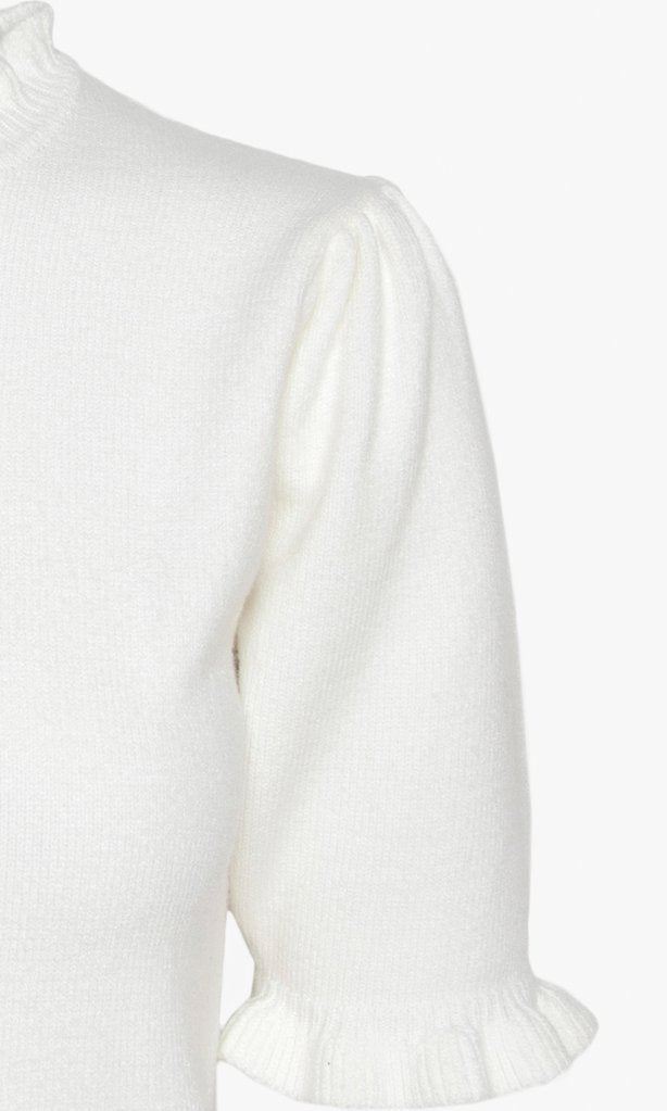 LEANN SWEATER KNIT RUFFLED EDGE TOP