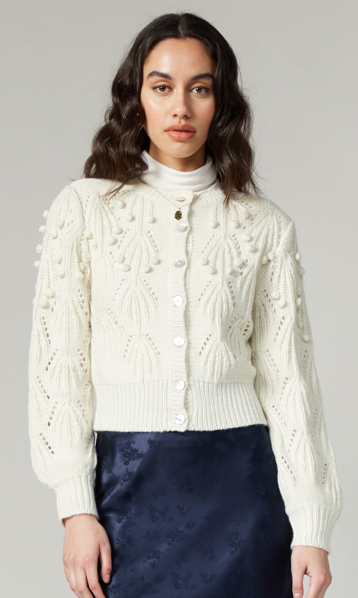 LAURYN POM POM CARDIGAN