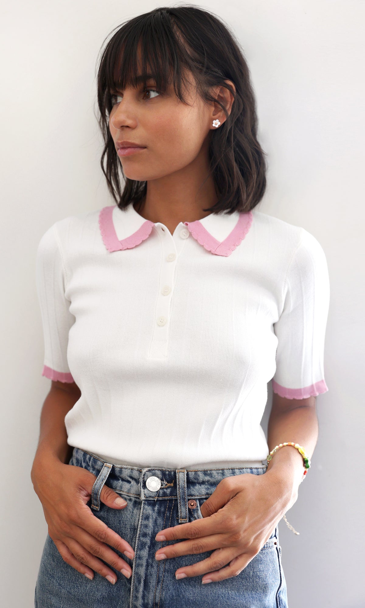 BRUNA SCALLOPED KNIT TOP