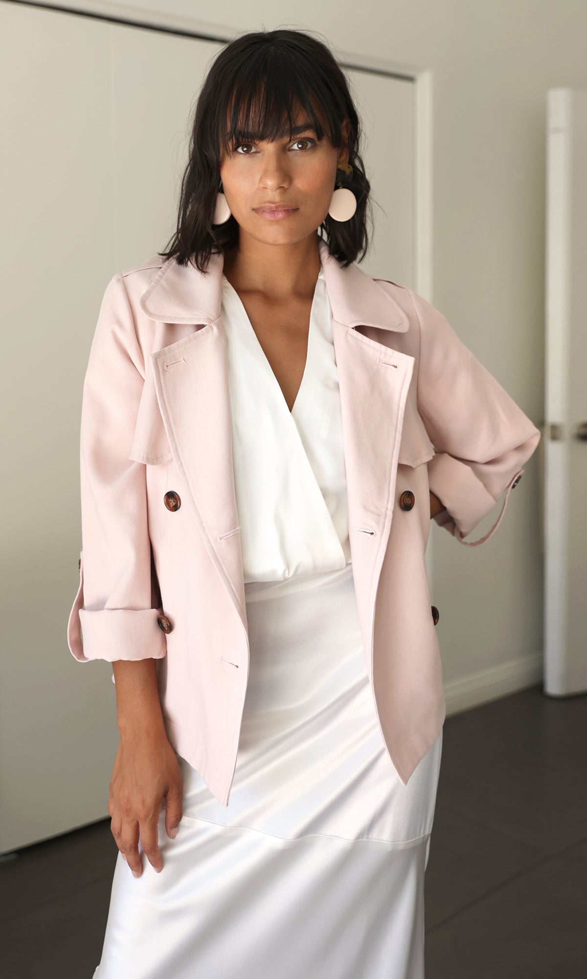 TRAYCI CROPPED TRENCH JACKET