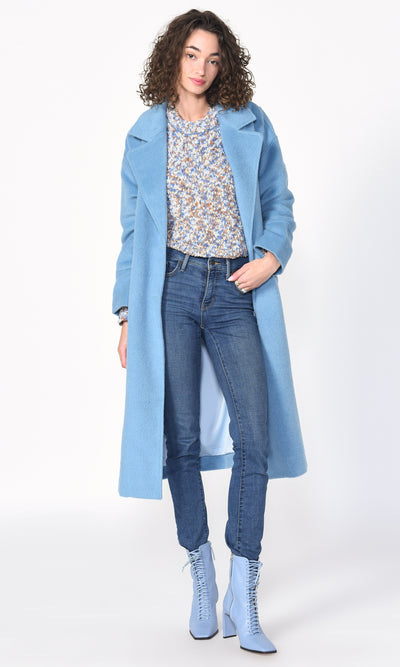 BRYCE OVERSIZED LONG COAT - ARCTIC BLUE (ONLINE ONLY)