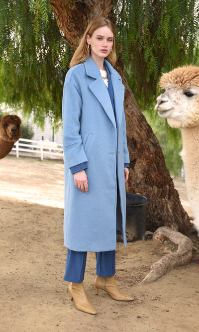 BRYCE OVERSIZED LONG COAT - ARCTIC BLUE (ONLINE ONLY)