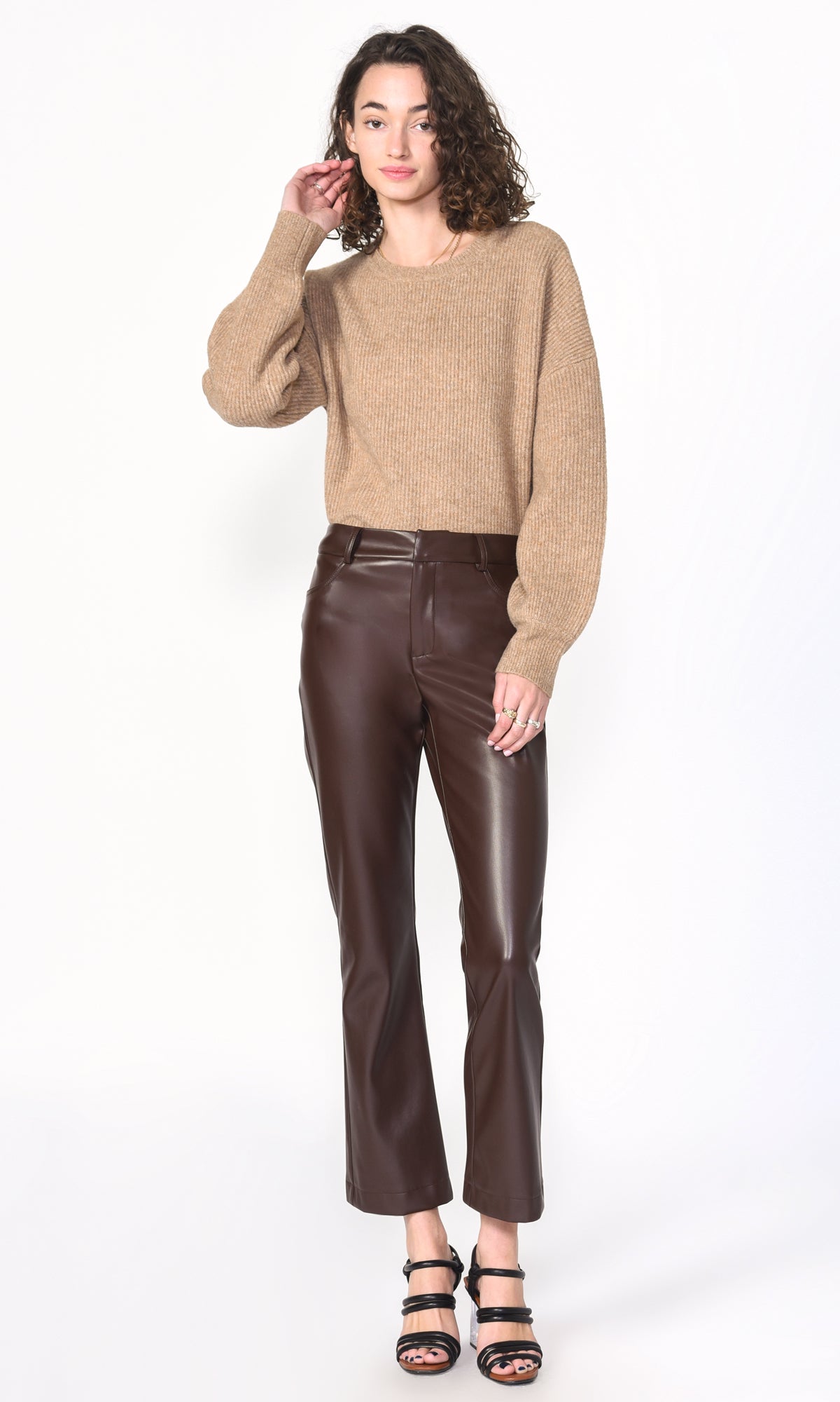 PAZ VEGAN LEATHER PANT - CHOCOLATE