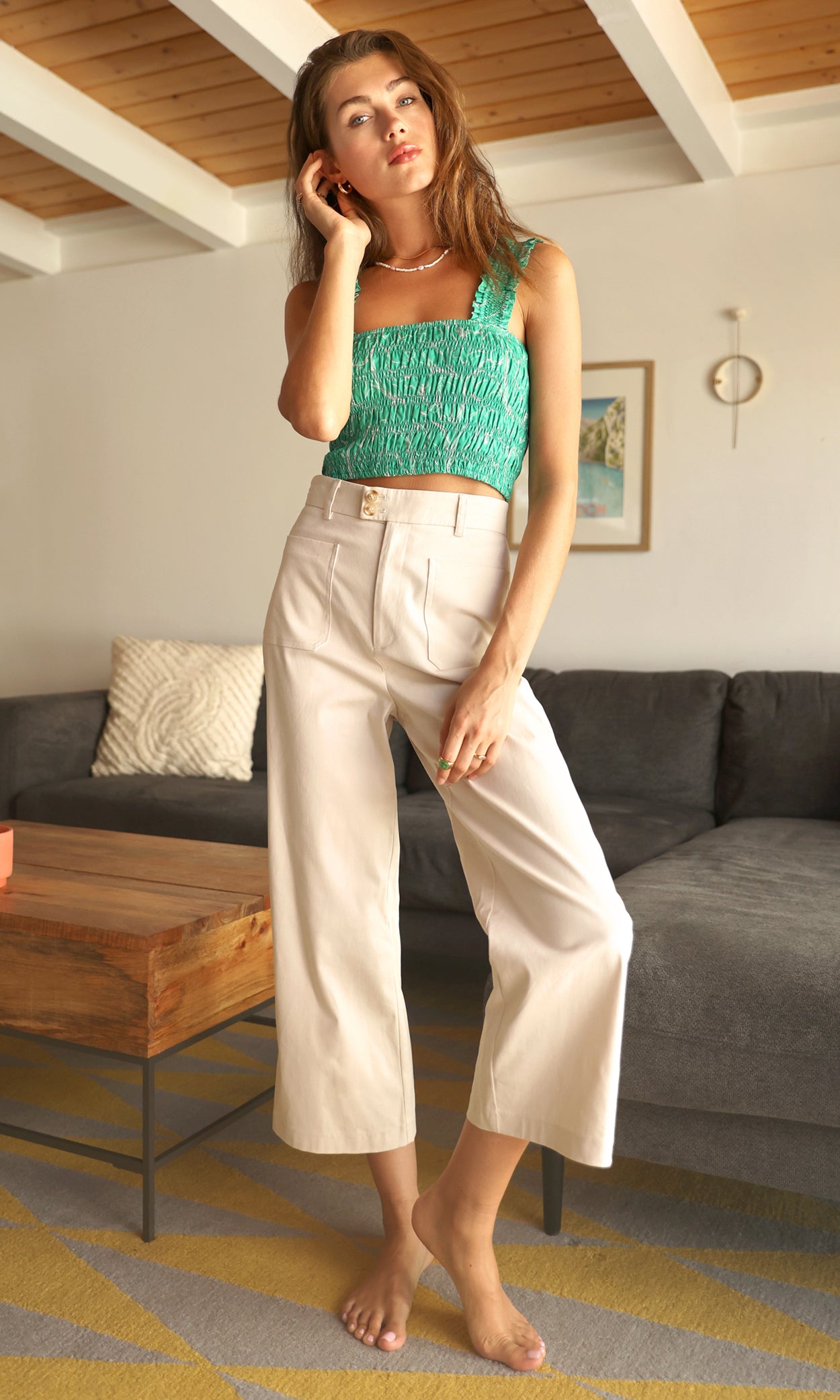 LUANA HIGH RISE CROP STRAIGHT LEG PANT