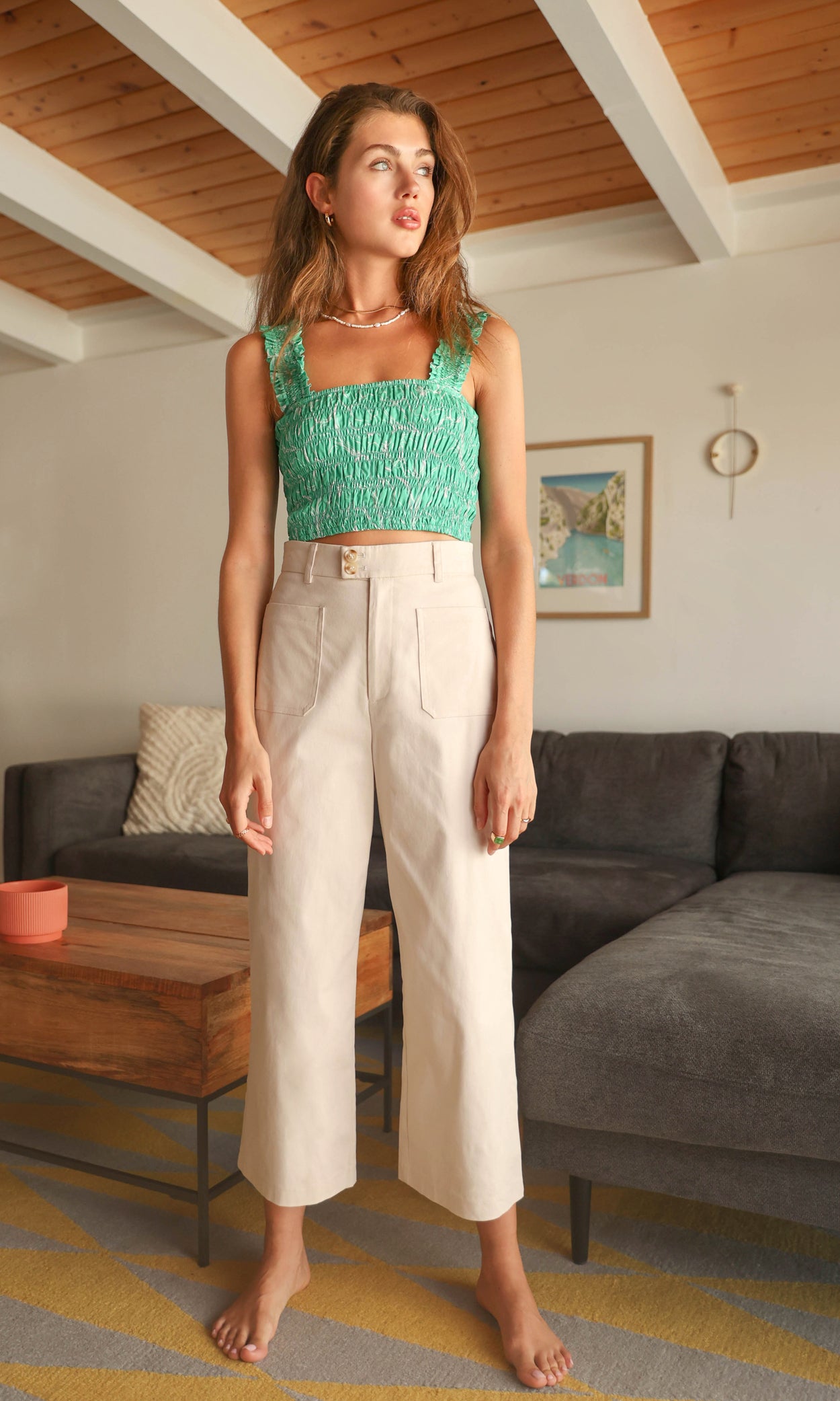 LUANA HIGH RISE CROP STRAIGHT LEG PANT