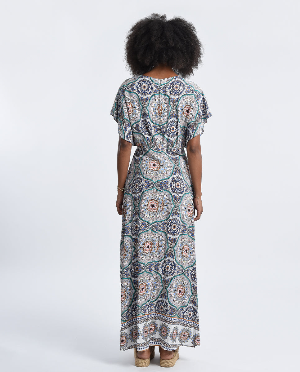 AMALIA PRINTED DRESS - BLUE ADELE