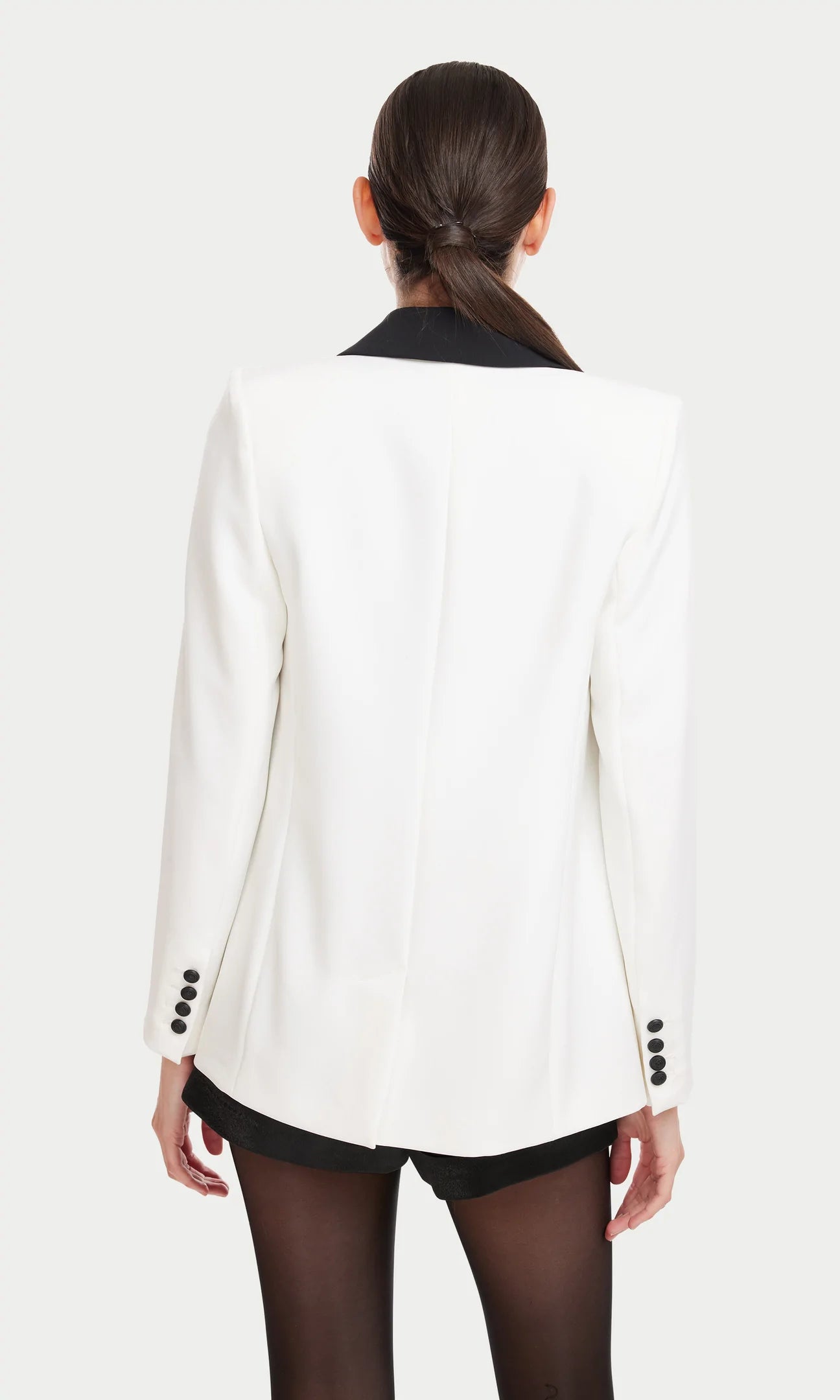 ACE COLOR BLOCKED BLAZER - WHITE/BLACK