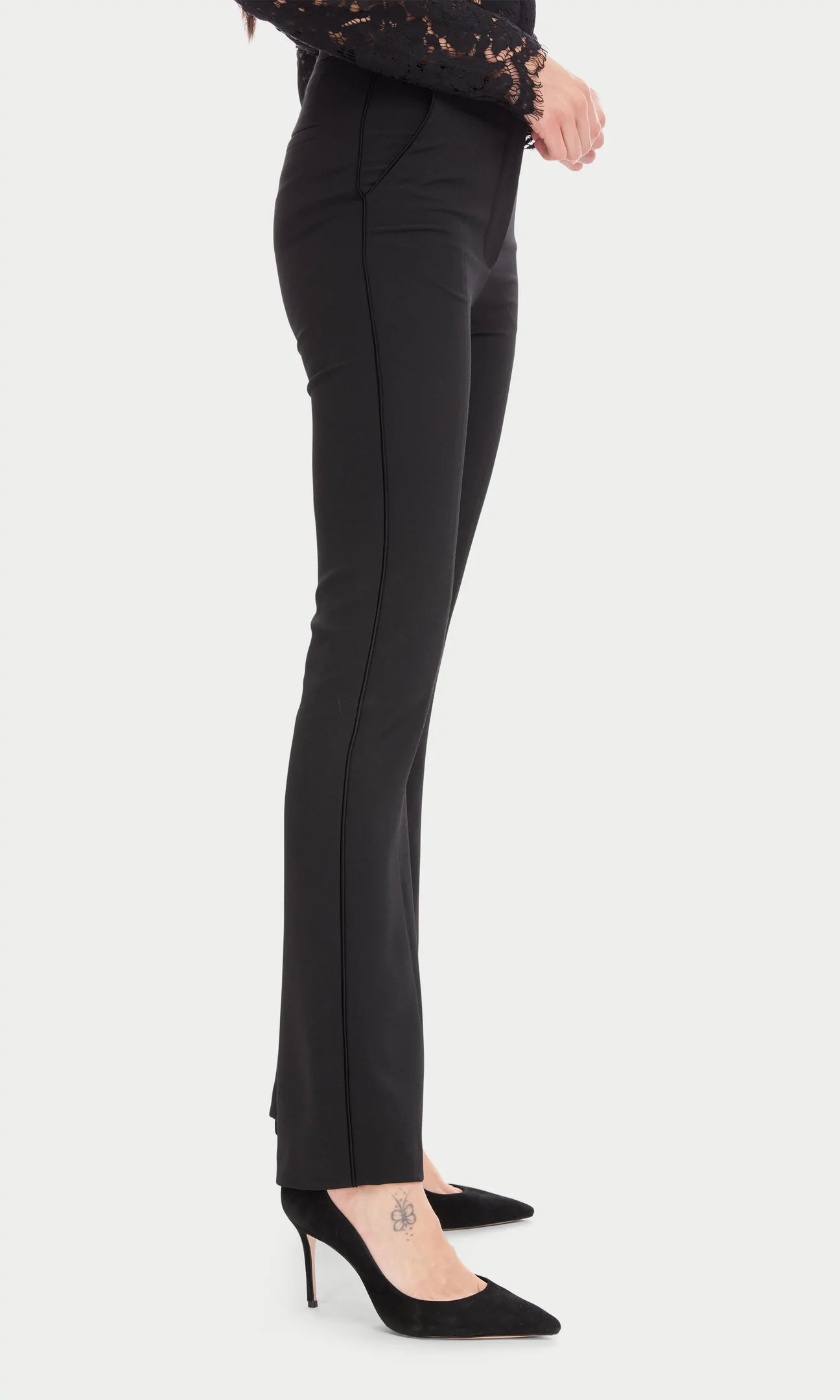 LUCCA CREPE TUXEDO PANT - BLACK (ONLINE ONLY)