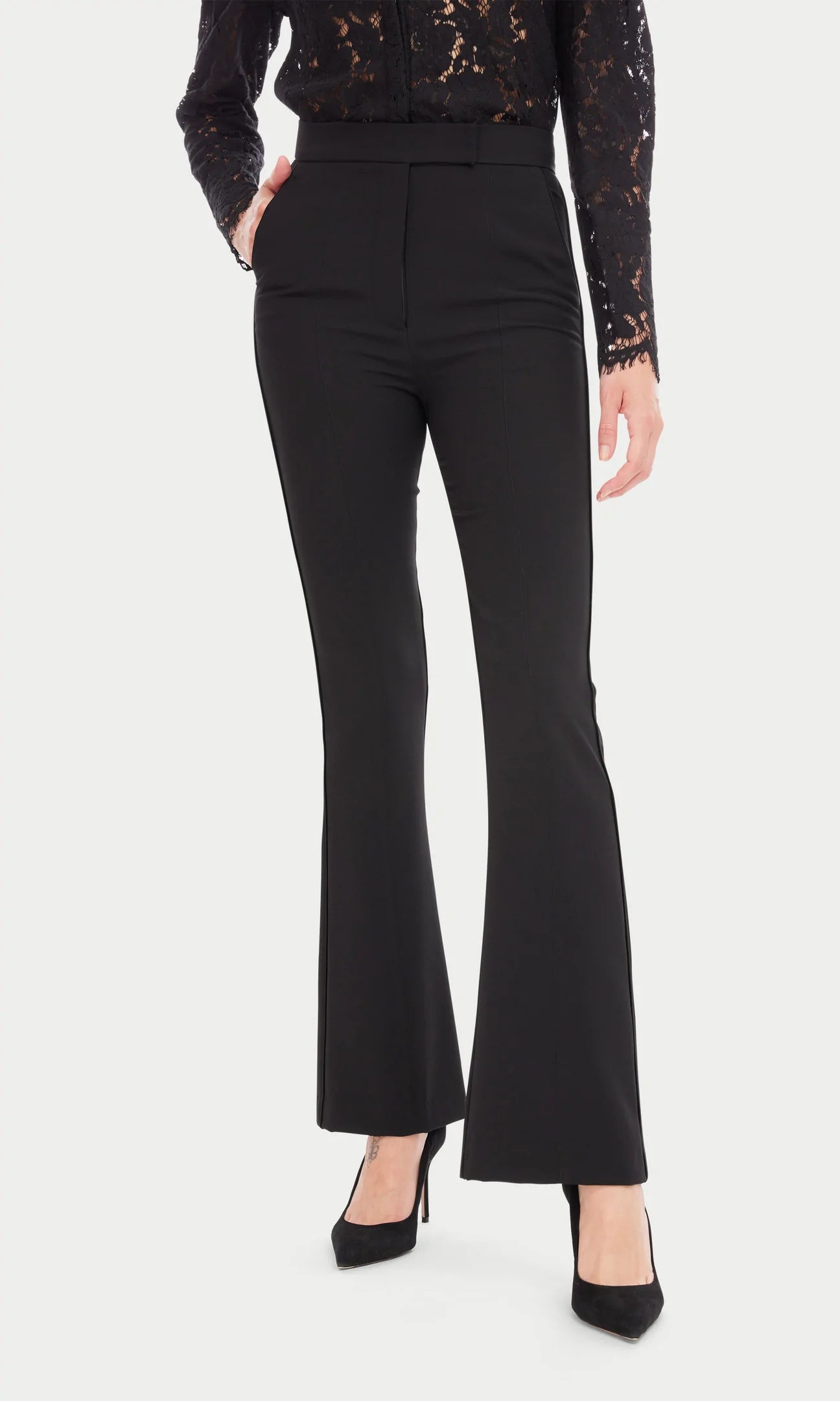 LUCCA CREPE TUXEDO PANT - BLACK (ONLINE ONLY)