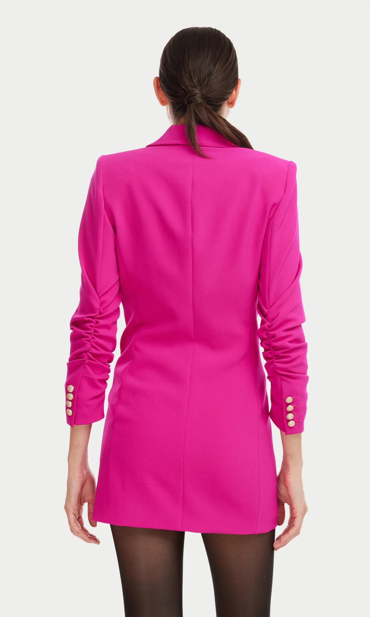 GWEN CREPE BLAZER DRESS - HOT PINK