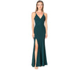 IRIS PLUNGING NECKLINE CREPE GOWN - PINE (ONLINE ONLY)